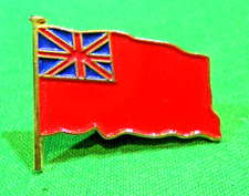 Navy Red Ensign Flag Metal Enamel Badge 22mm Merchant Royal Shipping Sailors Pin