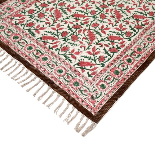 Handmade cotton area rug - area, pink