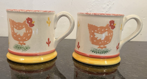 Laura ashley hens mugs - mugs, pair