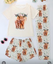 Ladies highland cow pyjamas - pyjamas,