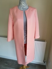 Beautiful Jacques Vert Long Peach Jacket Wedding Mother Of Bride Groom size 14