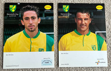 2 2000-2001 Norwich City FC Player Promo Cards, Steve Walsh & Raymond de Waard