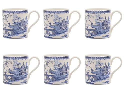 Set blue willow mugs - 6,
