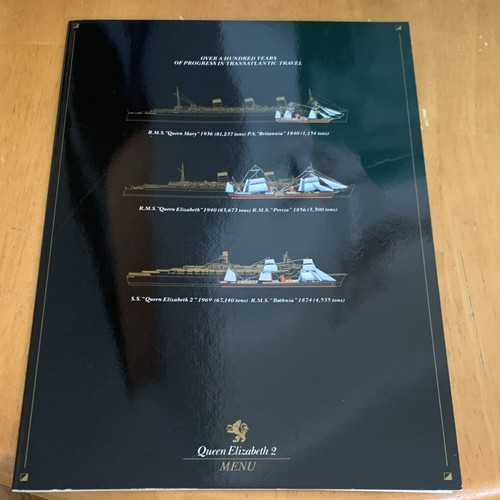 Queen elizabeth qe2 menu - elizabeth,