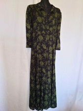 Zara Black & Green Button Through Pocket Dress ~ L