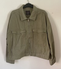 Primark Khaki Green Zip Up Jacket, Size UK 14/16