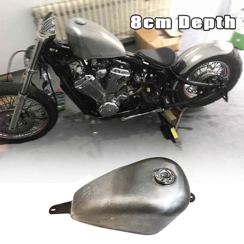 Silver petrol gas fuel tank - silver,
