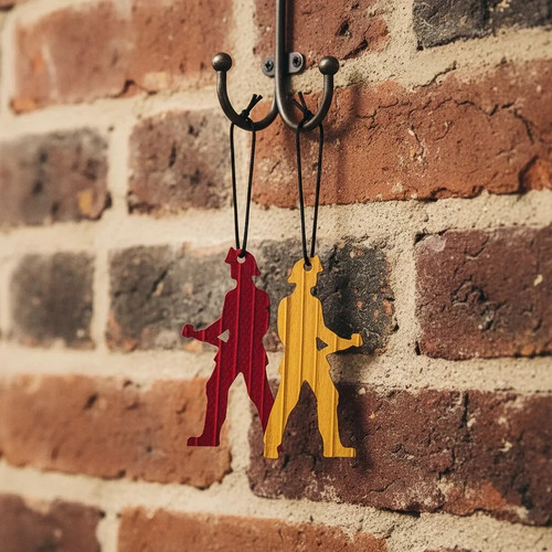 Upcycled fire hose ornament - fire,