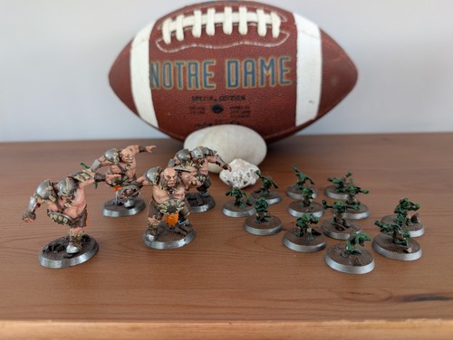 Blood bowl ogre team - team, painted