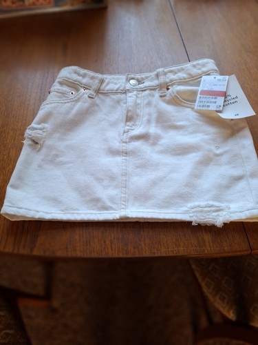 Girls cream denim skirt m - girls, h&m