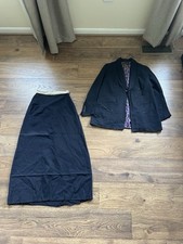 Vintage Antique 1910s 1920s Late Teens Walking Suit Jacket & Skirt 2pc Set Wool