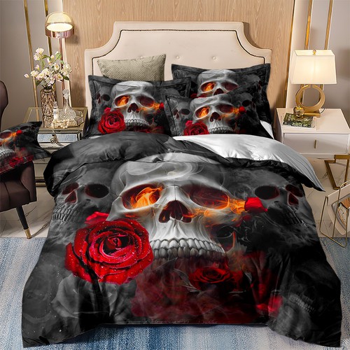 Skull florals duvet quilt - skull,
