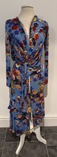 Ladies Studio by Preen size 14 long kimono blue floral Wrap Dress Debenhams