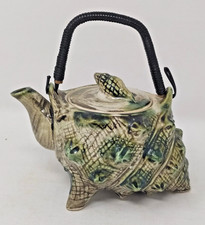 Majolica Conch Shell Teapot Made in Japan 1960s