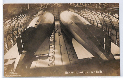Naval zeppelin hangar postcard - hangar,