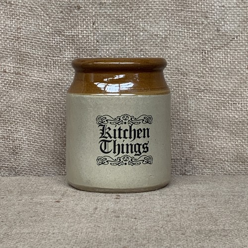 Vintage stoneware utensil pot - stoneware,