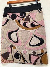 Emilio Pucci vintage wool skirt 12 IT44 ladies knee length straight lined