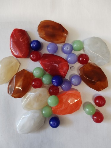 20x large chunky beads - 20x, mix
