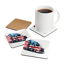  Patriotic Truck Coaster Set 4