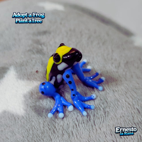 Handmade glass frog - glass,