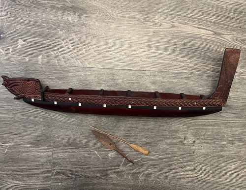 Wooden rowing boat canoe - rowing,