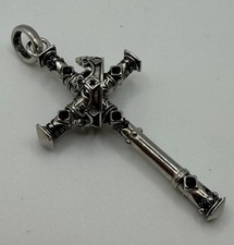 Gothic Silver Black Cross with