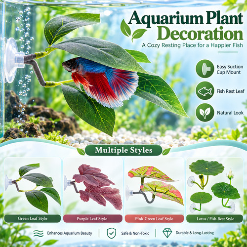 Artificial aquarium decor leaf - decor,