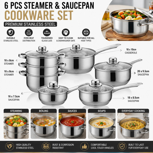 Piece cookware set stainless - cookware,