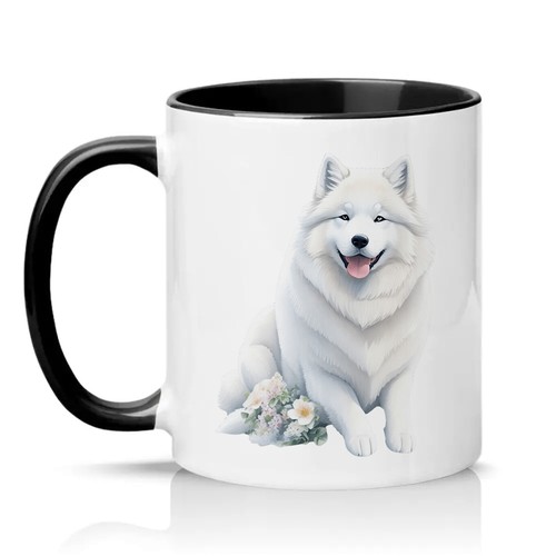 Samoyed dog fluffy - white, puppy