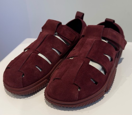 Men burgundy suede fisherman - suede,