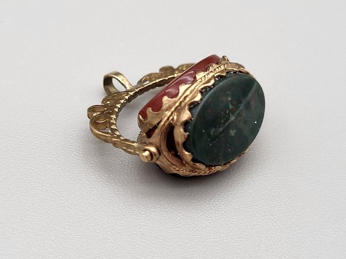 Vintage 9ct gold swivel fob - gold,