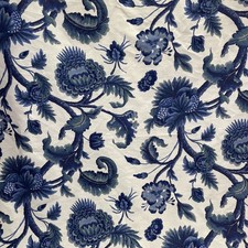 Schumacher J H Thorp JACOBEAN PRINTED CREWEL Cotton Linen Fabric ~ By the Yard