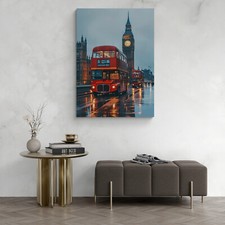 London Big Ben Red Bus Canvas