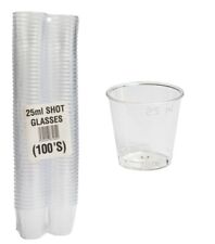 100 x Shot Glasses CE 25ml Marked Reusable Plastic Cups Party Bars Pubs Clubs