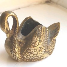 Vintage Brass Swan Trinket