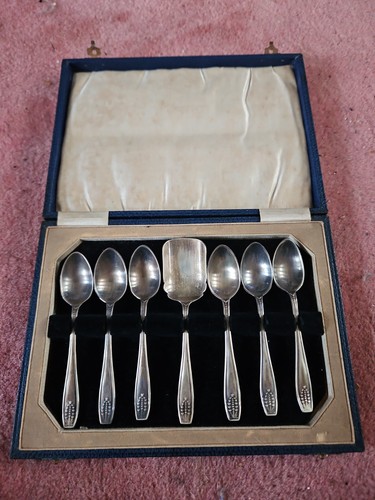 Cased antique silver - antique, plated