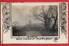 WIRRAL.  BIDSTON.     NEW YEAR ART NOUVEAU CARD RP