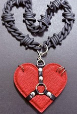 Red Bondage Faux Leather Heart