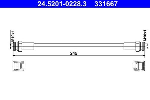 5201 0228 brake hose ate - 24.5201-0228.3,