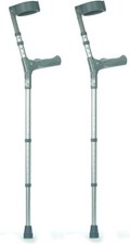 Pair of Medium Elbow Double Adjustment Crutches with Comfy Ergo Grip Handles