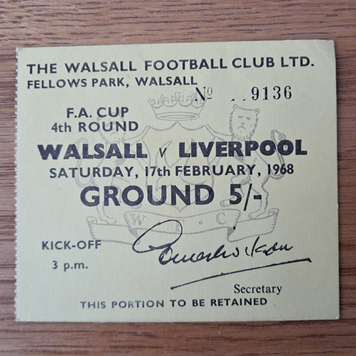 Ticket stub walsall - stub:, v