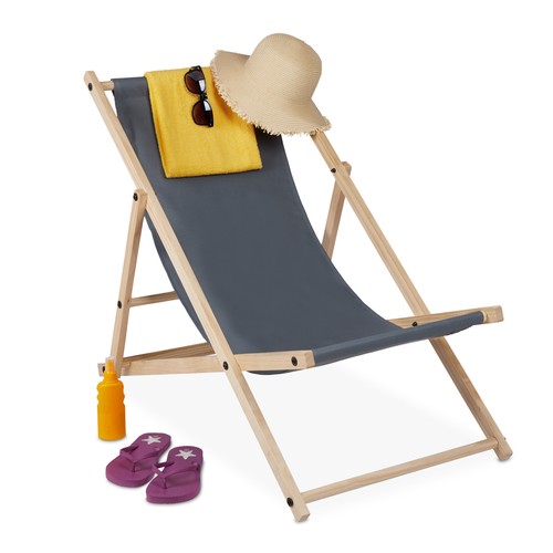Deck chair wood vintage - chair,