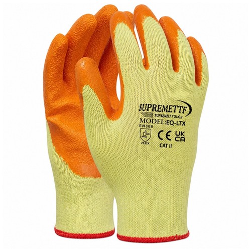 120 pairs latex coated - coated, orange