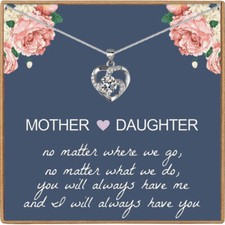 Mother And Daughter Gifts Silver Necklace Mother's Day Birthday Gift For Mum