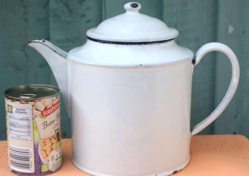 Vintage blue white enamel - blue,