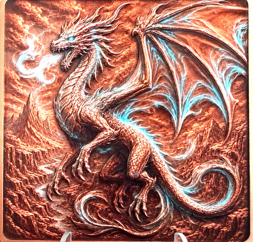 5oz dragon pure copper - 5oz, 3d