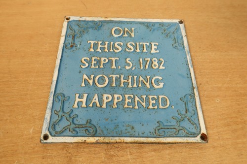 Vintage cast iron sign - sign, "on