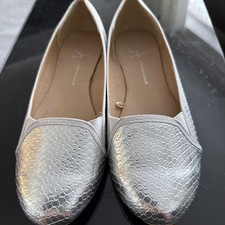Silver Sparkle Shiny Ballet Pumps Size 8 Atmosphere Brand