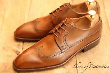 Stemar Tan Brown Leather Derby Brogue Shoes Men's UK 7.5 US 8.5 EU 41.5 NEW