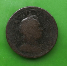 1720 George I Copper Half Penny Coin #3415